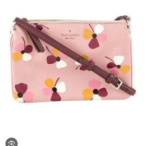 Kate spade floral cross body purse with brown strap